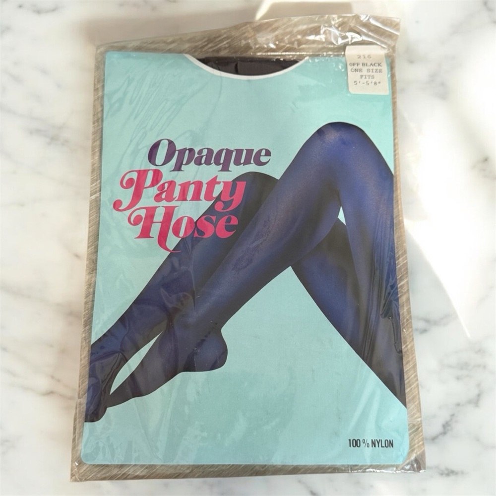 Opaque Panty Hose Off Black Fits 5’ - 5’8